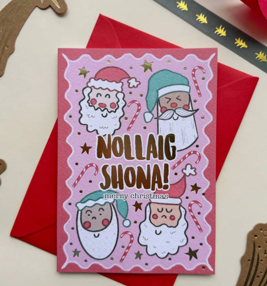 GOLD FOIL NOLLAIG SHONA CARD