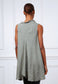 COWL DIP HEM LINEN TOP - 10-16 - KHAKI