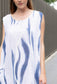 ABSTRACT PRINT COTTON DRESS - 14-18 - WHITE