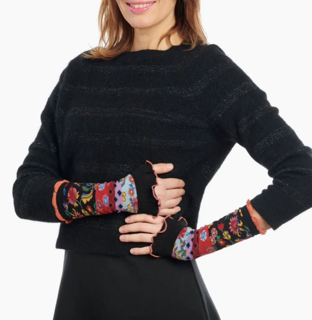 COTTON BLEND KNIT MITTENS - MADE IN ITALY