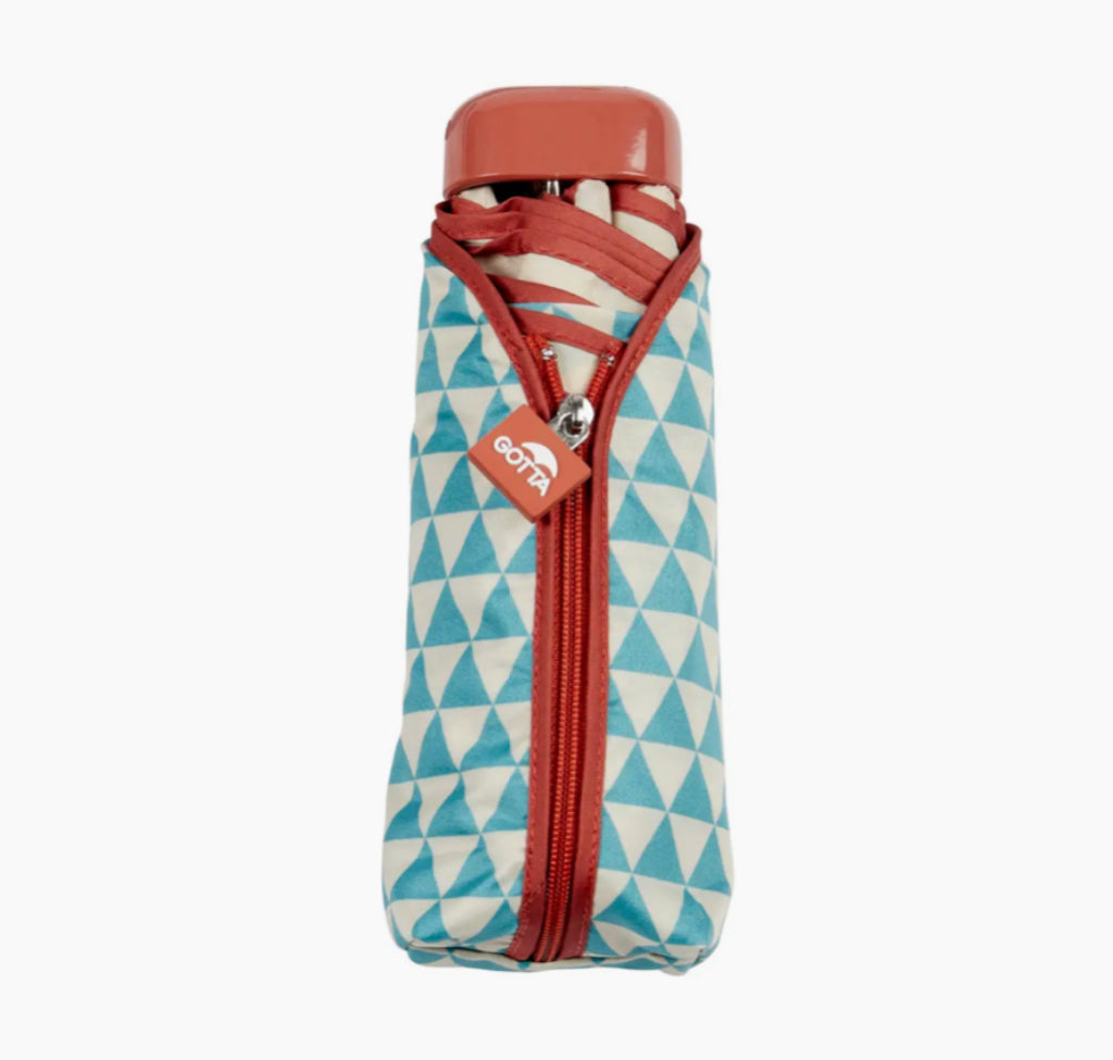GEOMETRIC FOLDING ZIPPER UMBRELLA - 4 COLOURS