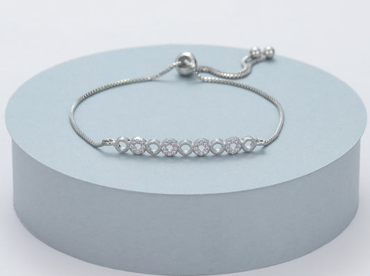 CRYSTAL TOGGLE BRACELET - SILVER