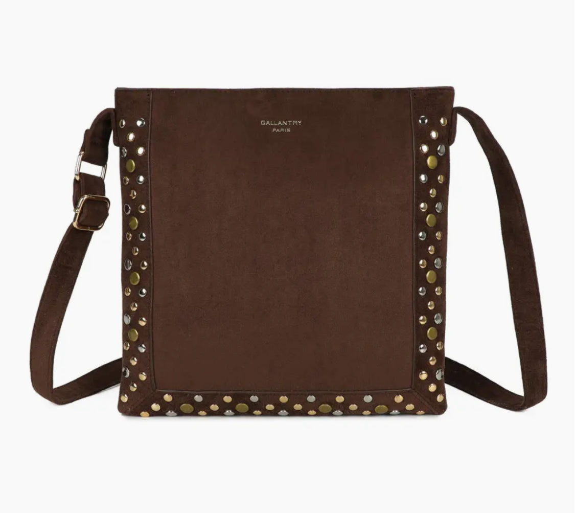 STUD CROSSBODY - DARK BROWN