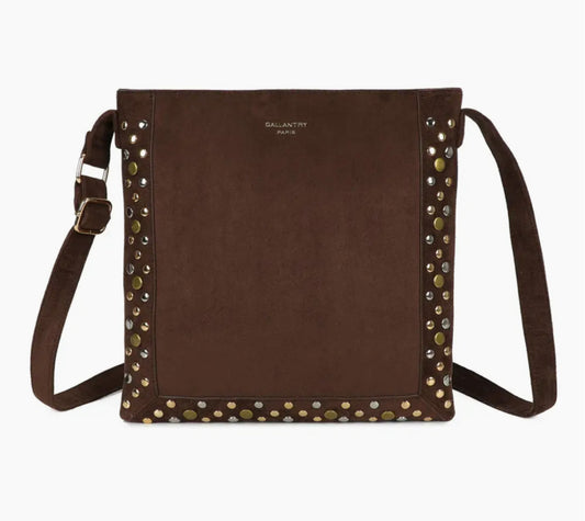 STUD CROSSBODY - DARK BROWN