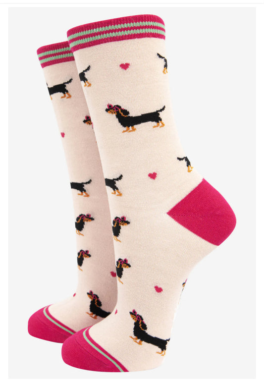 GIFT BOX SET - BAMBOO SOCKS - SAUSAGE DOG