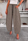 SUEDETTE CHECK BARREL PANTS - 10-16 - NAVY