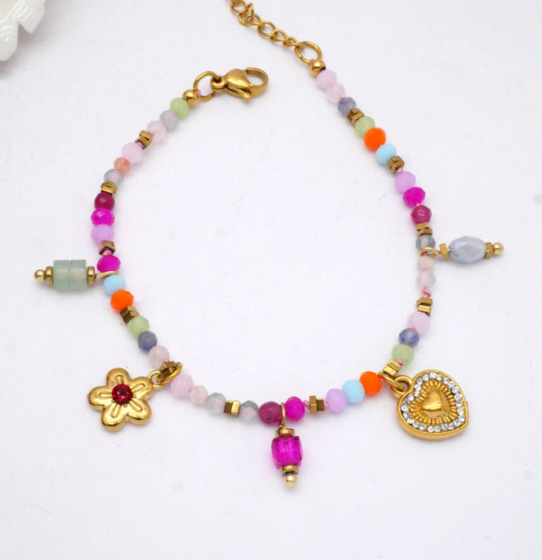 CHARM STONE BRACELET- MULTI