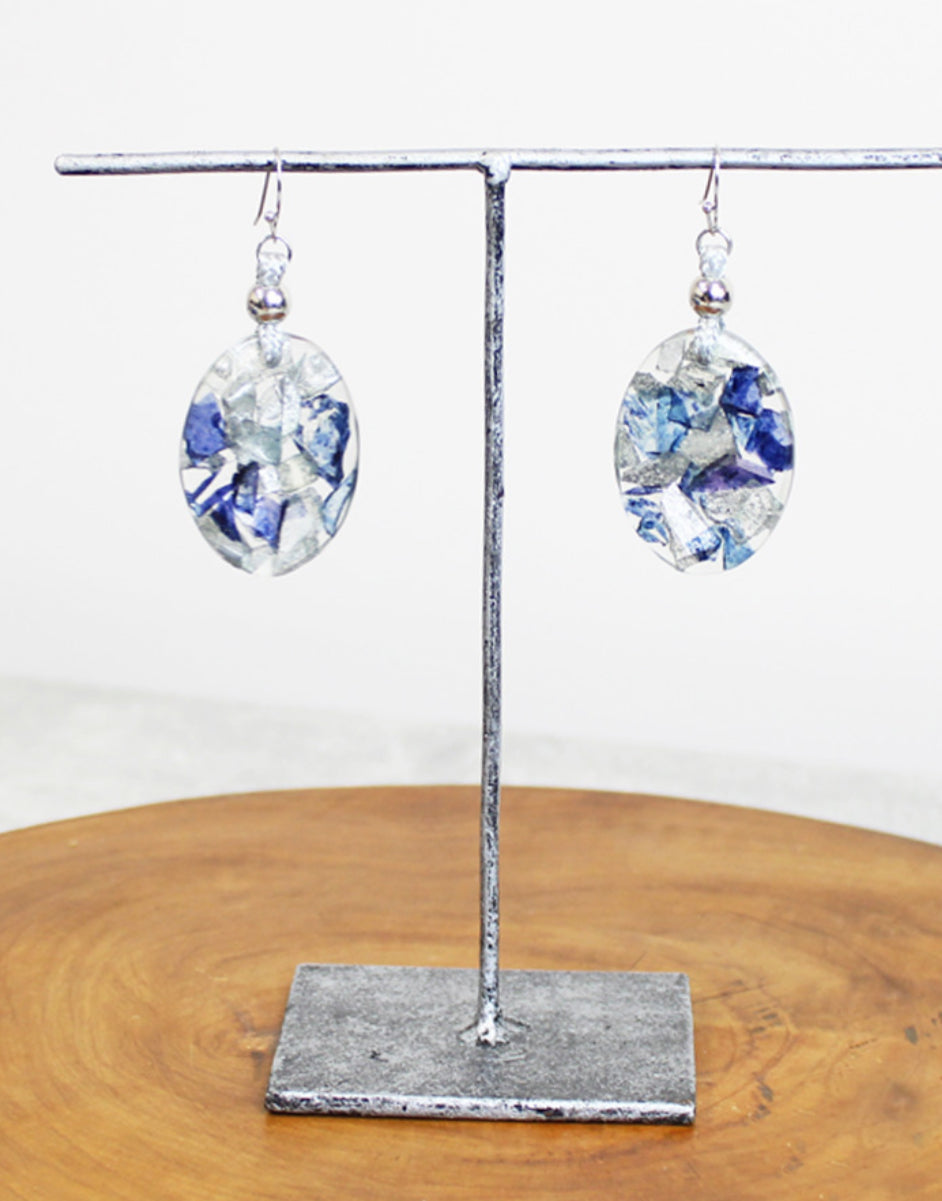 MARBLED RESIN EARRINGS