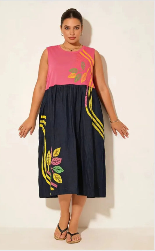 NEON CONTRAST DRESS - 14-18