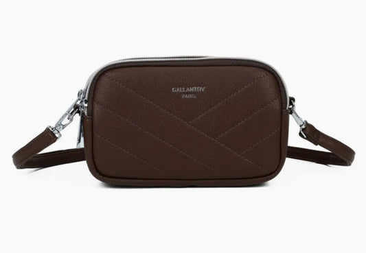 ZIP CROSSBODY - DARK BROWN