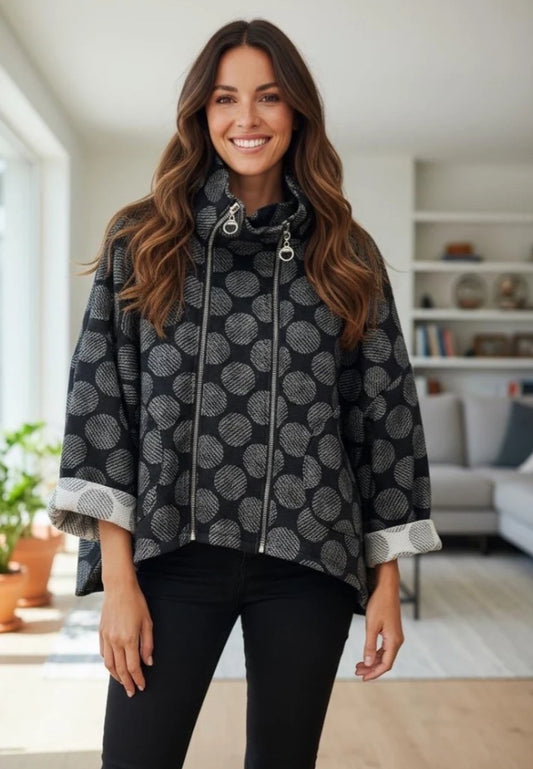 DOUBLE ZIP JACKET - 10-16 - BLACK