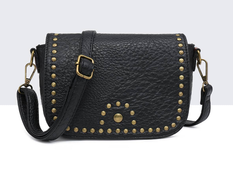 STUD DETAIL CROSSBODY - BLACK