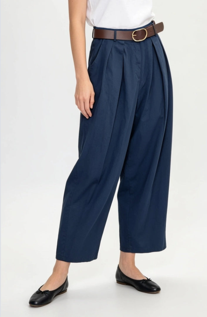 COTTON BALLOON PANTS - 10-16 - NAVY