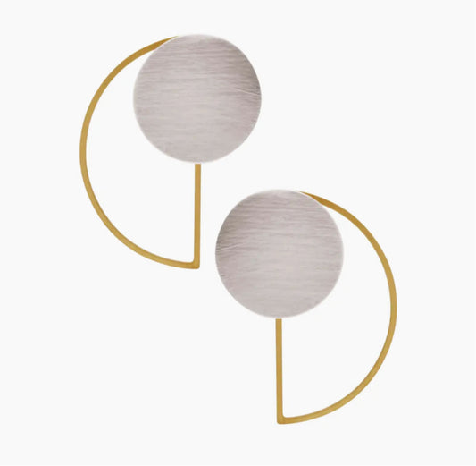 DNSK - CIRCLE HALF MOON EARRINGS