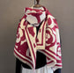 CAMELIA SCARF - BURGUNDY/CREAM