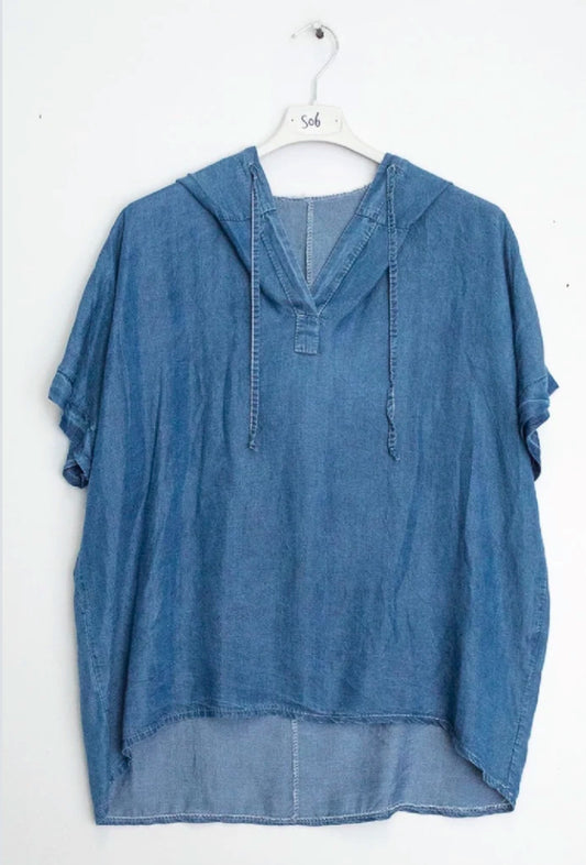 TENCEL HOODED TOP - 10-16