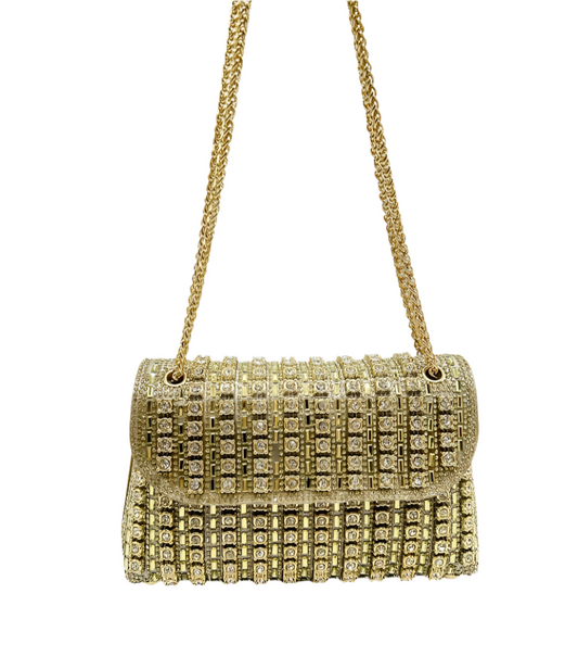 RHINESTONE OCCASION BAG - GOLD