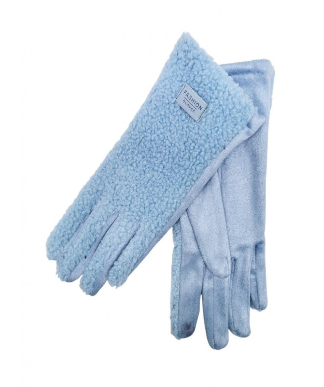 TEDDY FLEECE GLOVES - BLUE