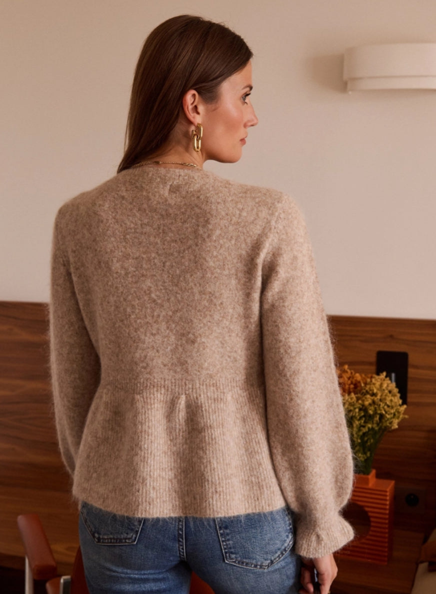 PEPLUM KNIT - 8-12 - BEIGE