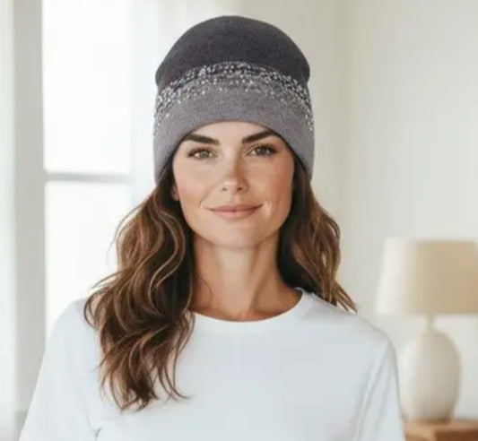 CASHMERE SPARKLE BEANIE