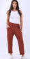 SLOUCH POCKET COTTON PANTS - RUST - 10-16