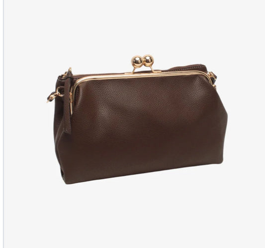 CLASP CROSSBODY - BROWN