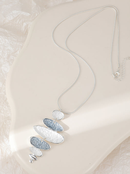 OVAL SHAPES PENDANT LONG NECKLACE