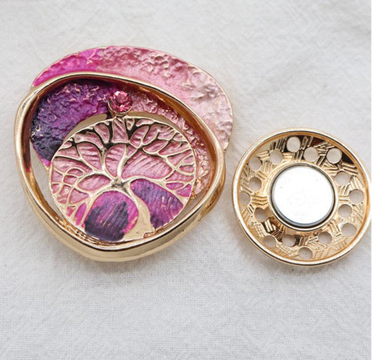 PLUM TREE OF LIFE MAGNETIC BROOCH