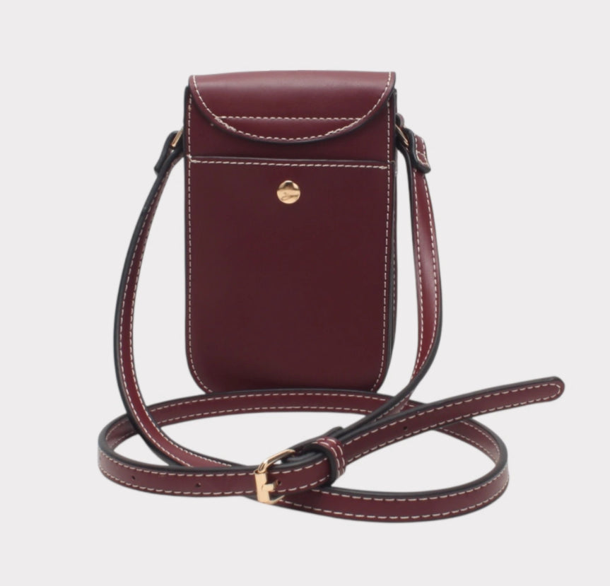 PHONE CROSSBODY - BURGUNDY