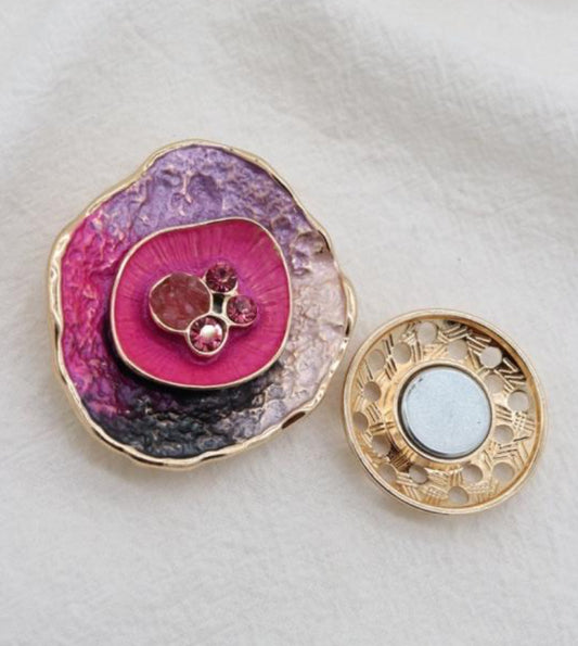 FUSCHIA MAGNETIC BROOCH