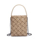 WOVEN CROSSBODY WITH CHAIN STRAP - MOCHA