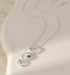 CRYSTAL CIRCLE DROP PENDANT NECKLACE- SILVER