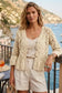 LACE TRIM CROCHET CARDI - 8-12 - BEIGE