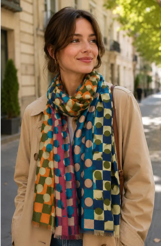 CIRCLE PRINT SCARF