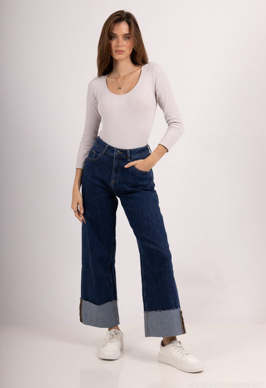 DEEP CUFF DARK WASH DENIMS - SIZES 8 to 16