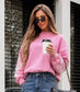 EMBROIDERED SLEEVE SWEATSHIRT - 10-16 - PINK
