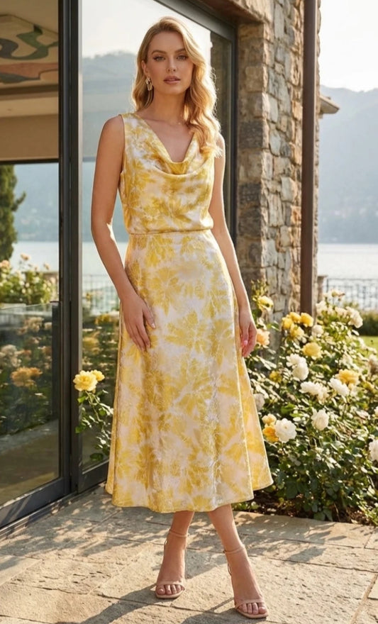 FLORAL SKIRT - 8-12 - LEMON