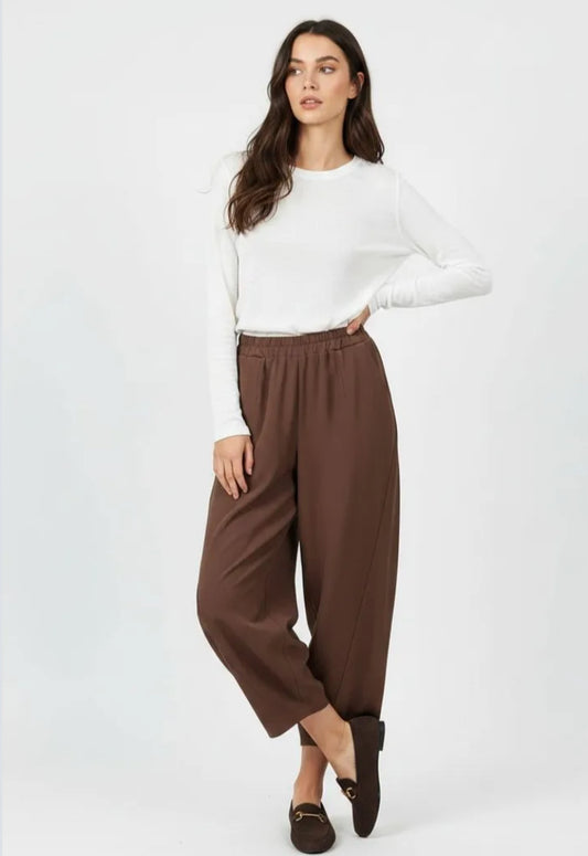 BARREL CUT PANTS - 10-16 - CHOCOLATE