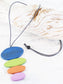 WOODEN OVAL DISC NECKLACE