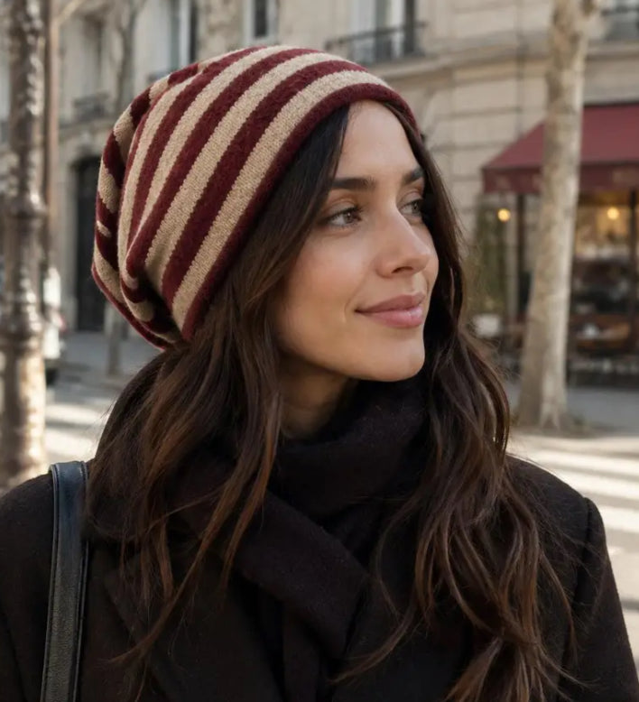 STRIPE SLOUCH BEANIE