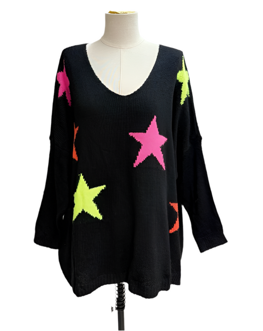 FLURO STAR KNIT- 10-16 - BLACK