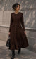 PLEAT KNIT MAXI DRESS - 10-12 & 14-16 - CHOCOLATE