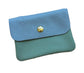 LEATHER CARD WALLET - BLUE/AQUA