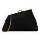 PLEAT ASYMMETRIC OCCASION BAG - BLACK