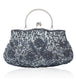 PEWTER EMBROIDERED OCCASION BAG