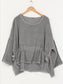 COTTON LINEN RUCHED TOP - 10-16 - CHARCOAL