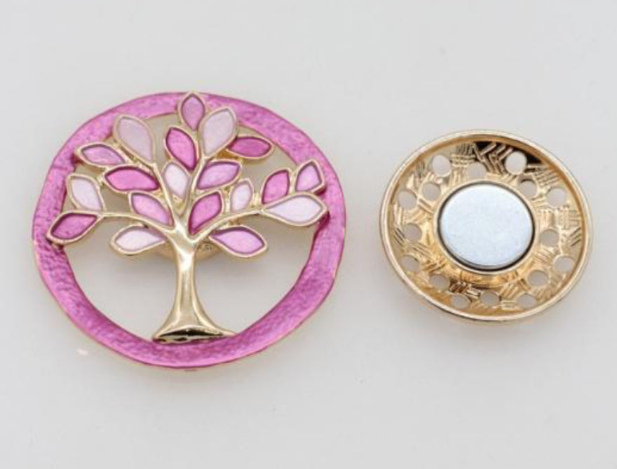 PINK TREE OF LIFE MAGNETIC BROOCH