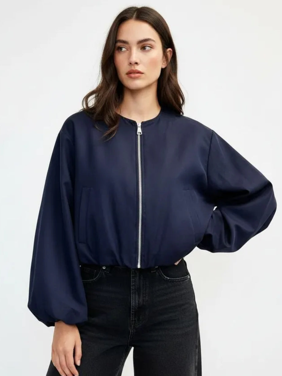 LIGHTWEIGHT BOMBER JACKET - 10-16 - NAVY