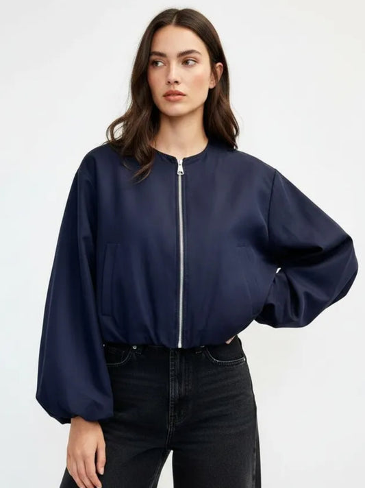 LIGHTWEIGHT BOMBER JACKET - 10-16 - NAVY