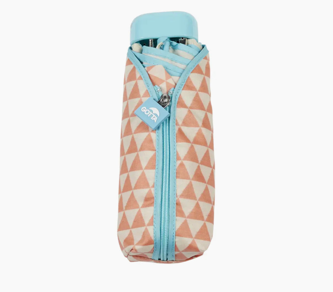 GEOMETRIC FOLDING ZIPPER UMBRELLA - 4 COLOURS